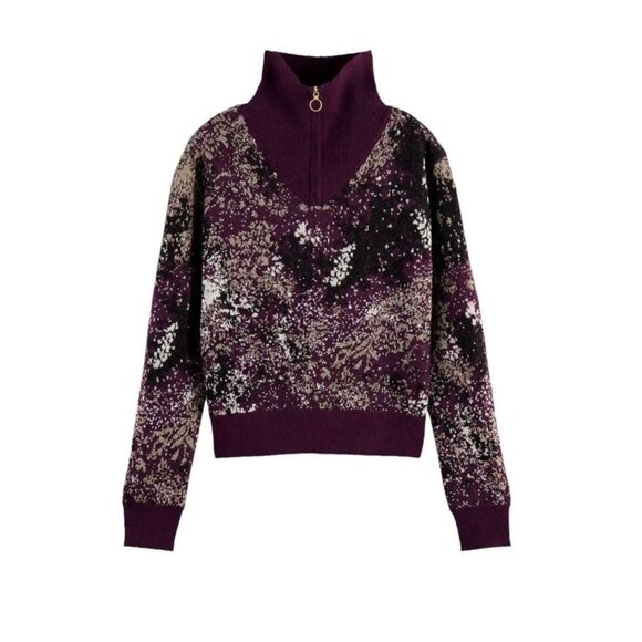 Scotch & Soda Sweaters - Scotch & Soda XL Wool Alpaca Blend Half-Zip Pullover Jacquard Sweater NEW